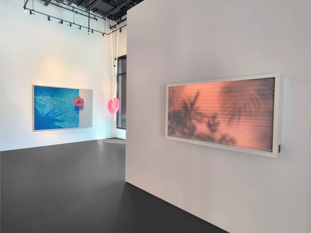 The main gallery features the moody shadow-boxes depicting the Miami golden hour light.
